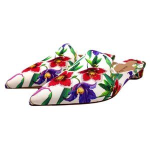 Salvatore Ferragamo 'Maida' Floral Grosgrain Slide Mule, Stampa White Size 9.5